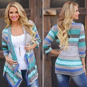 XL striped cardigan